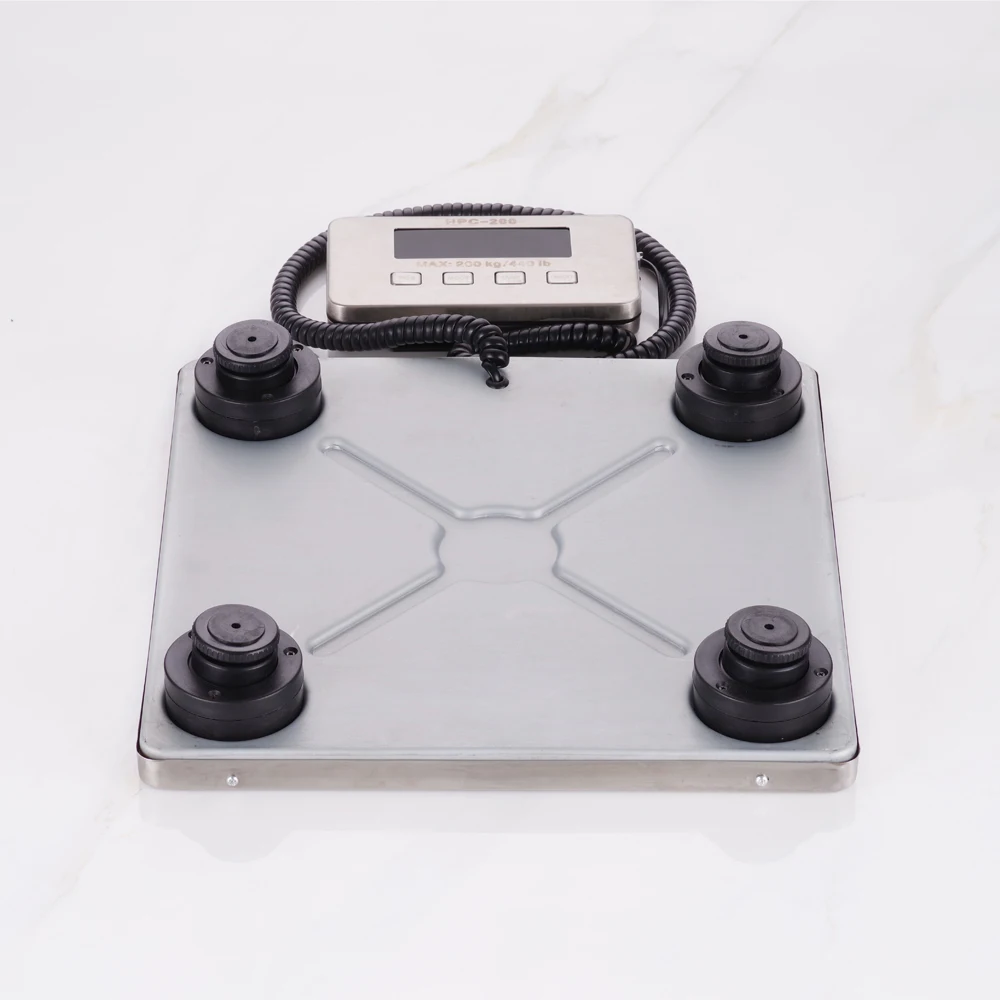 30*30cm LED Stainless Steel Rechargeable Platform Scale Floor Weight 200kg Postal Scale Electronic Weighing Balance