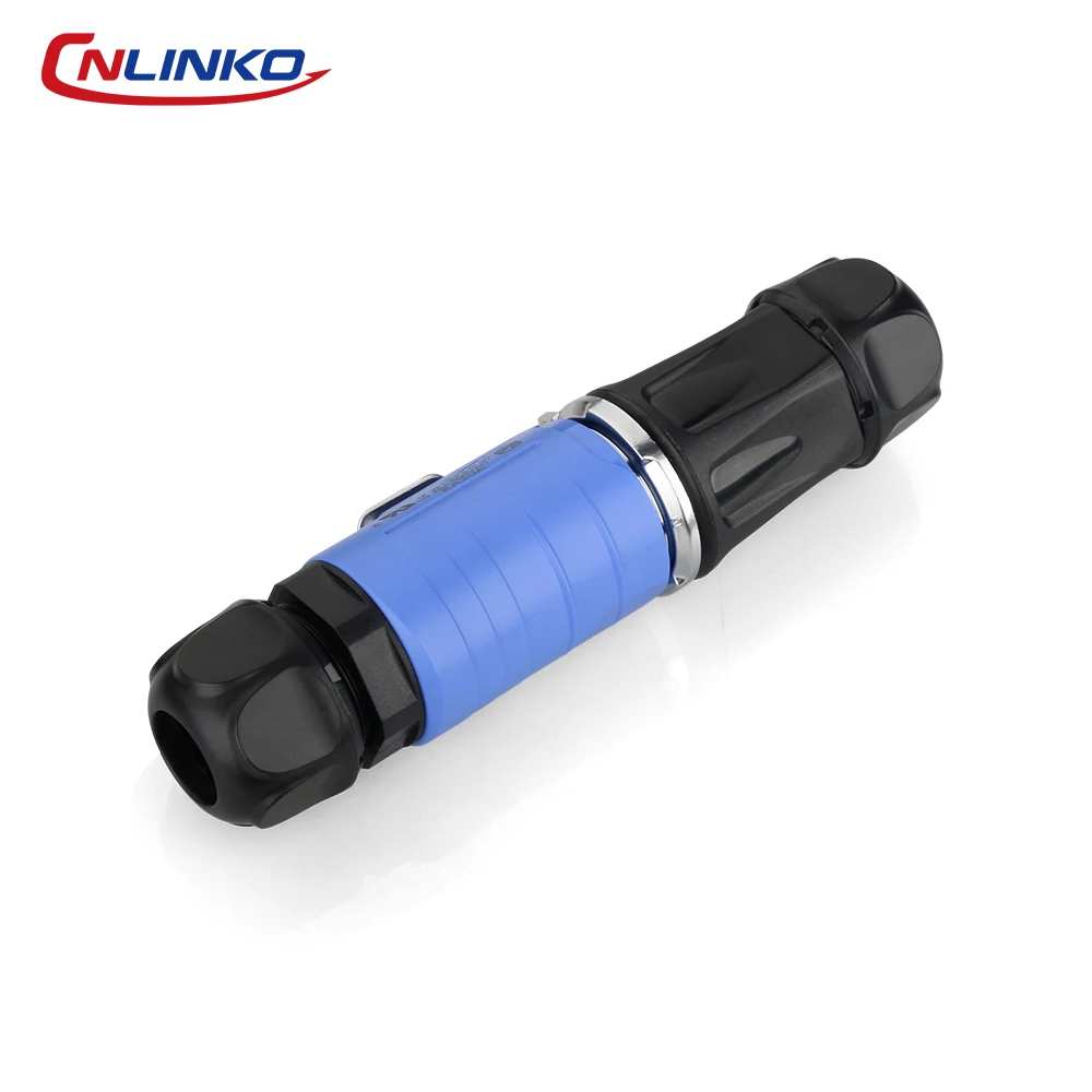 CNLINKO M20 Industrial Barrier Inline Connector 2/3 Pin 20A 500V Waterproof Semi-Metal Solder for Photovoltaic & Solar Energy