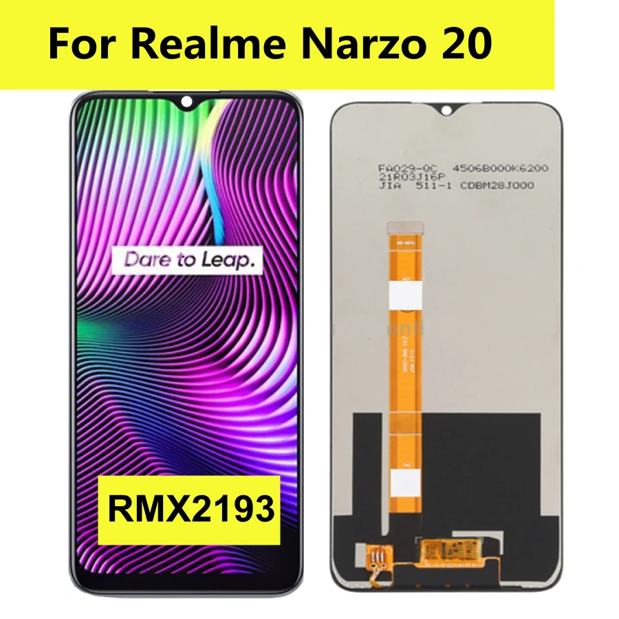 

ЖК-дисплей 6,5 дюйма для Realme Narzo 20 RMX2193, сенсорный экран, дигитайзер для Realme Narzo 20, дисплей в сборе