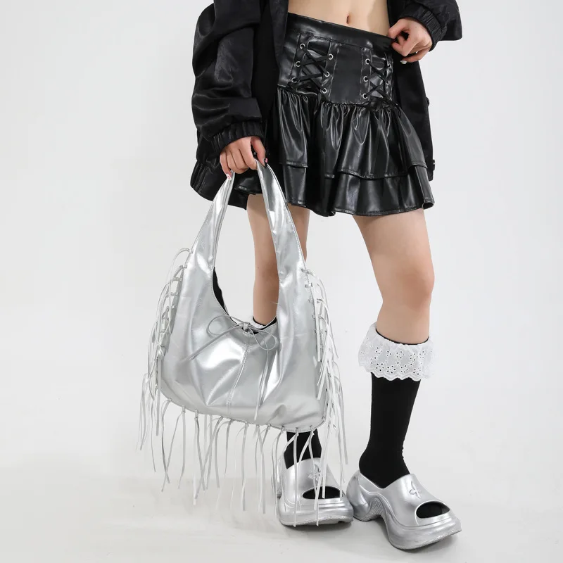 

Осенняя сумка с бахромой для подмышек 202, повседневная женская сумка через плечо, модная сумка через плечо, универсальная шикарная пригородная сумка ​