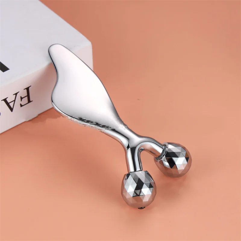 Zinc Alloy Roller Fish Shape Facial Lifting Massage Stick Eyes Double Roller Eye Cream Massage Beauty Stick Scraper