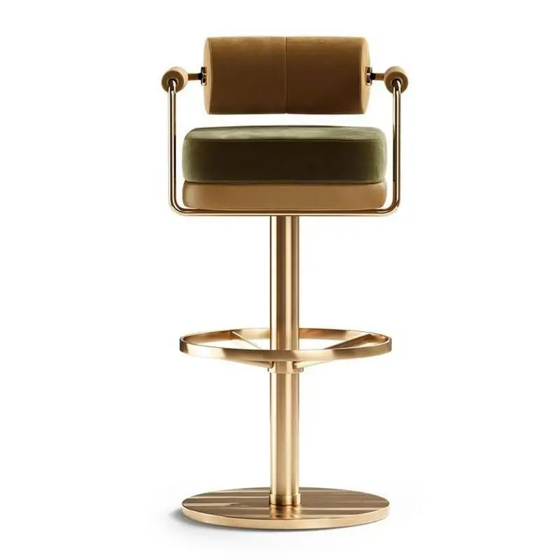 

#Modern Swivel Bar Stool High Chair With Adjustable Height For Home Bar Living Room Basement Or Hotel Restaurant Kitchen