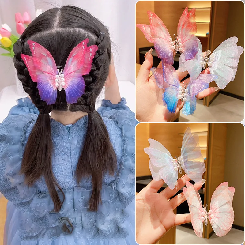 1PCS New Moving Dreamlike Butterfly Baby Hairpins Cute Girls Hair Clips Kids Headwear Children Hair Accessories