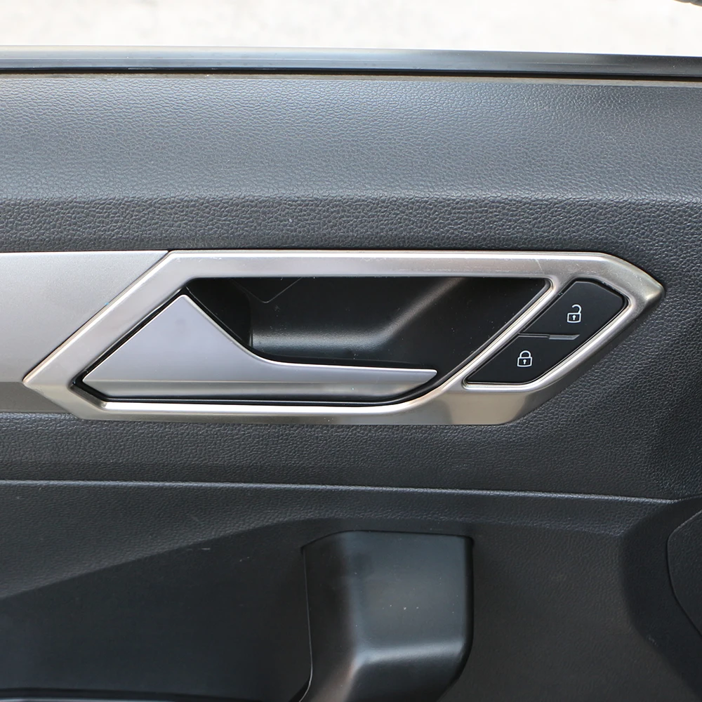 Car Door Handle Trim for Volkswagen VW T-Roc TROC 2018 - 2023 LHD Doors Handle Sticker 4Pcs/set Stainless Steel Accessories