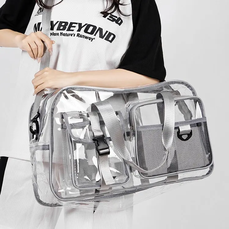 

Большая вместительная дорожная сумка для хранения из ПВХ, ручная желейная сумка для пляжного плавания, разделительная сумка для влажной и сухой уборки, сумка через плечо на одно плечо, подходит...