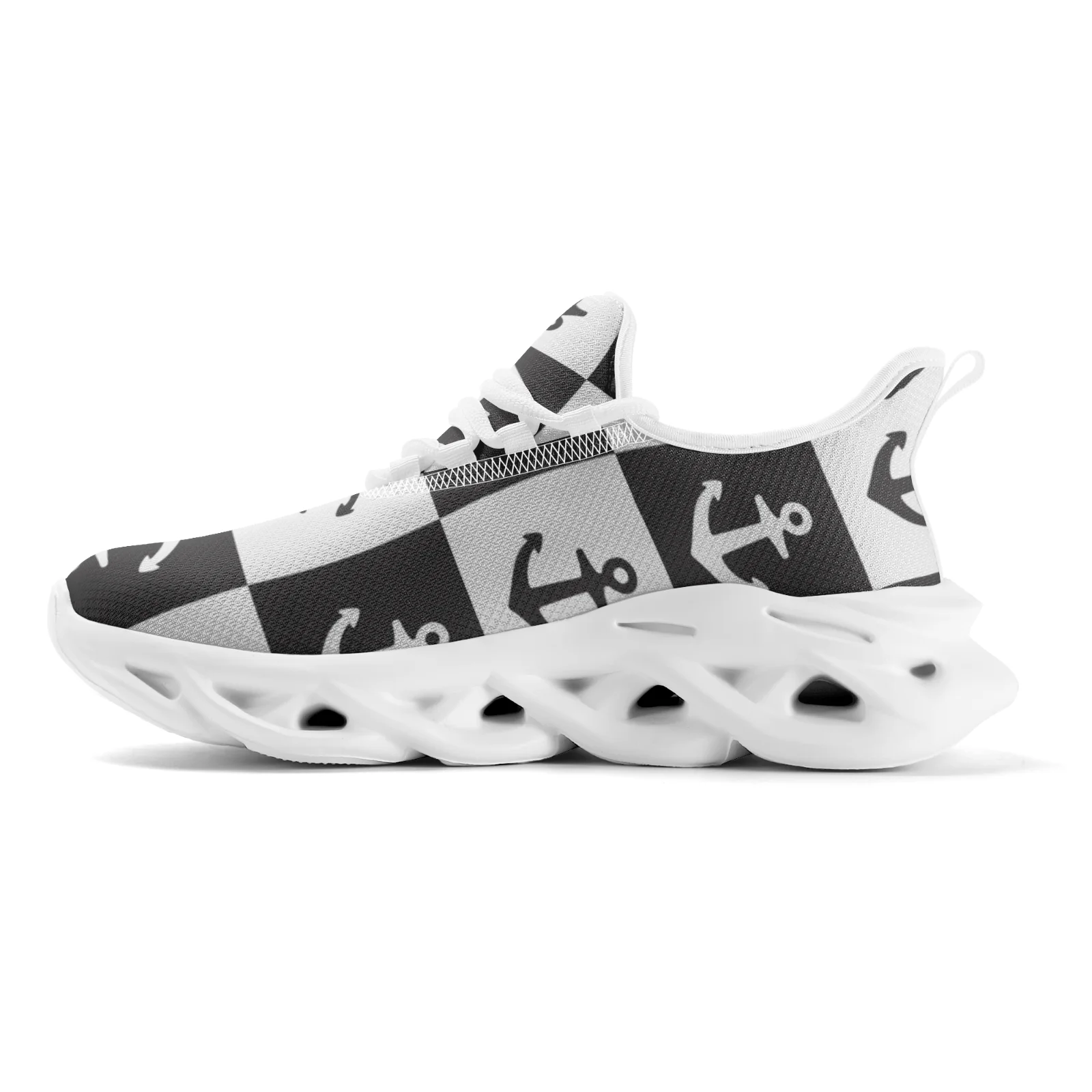 

Custom Shoes Black and White Pattern Casual Sneakers for Men Women Teenager Lightweight Running Shoes Footwear EUR36-48