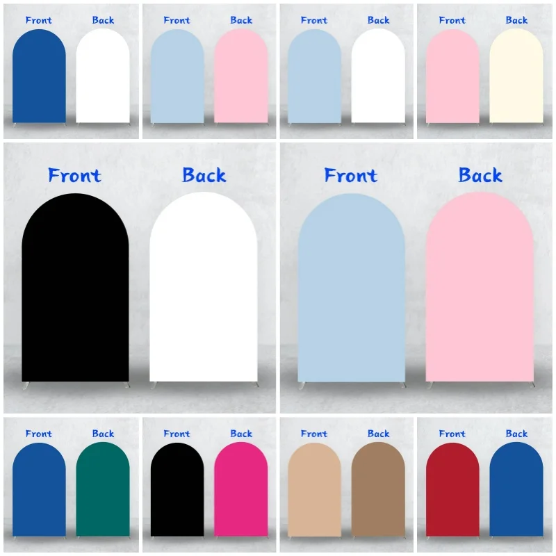 Housse de fond de scène double face en tissu élastique, couleurs variées, pour décoration de mariage, anniversaire de bébé, photographie