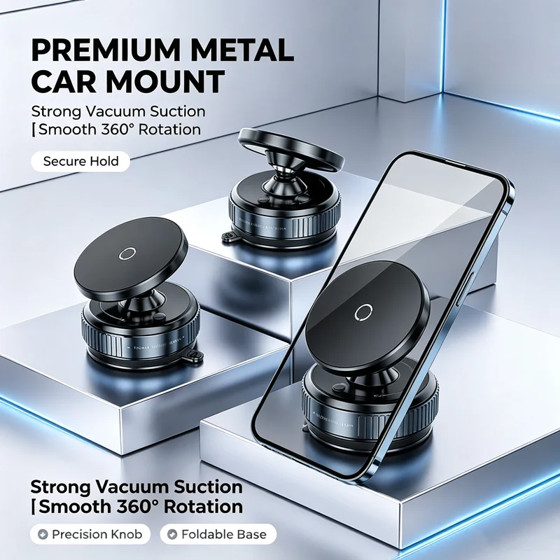 Upgraded vacuum magnetic car phone holder 360 enhanced 96-pound super sucker phone holder