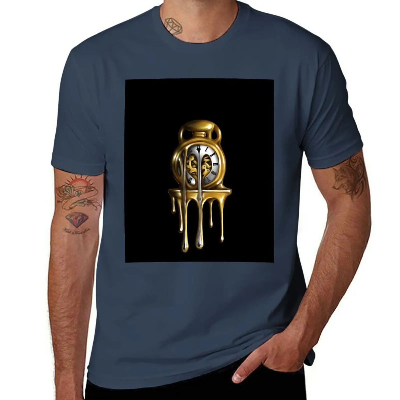 

Clock Melting T-Shirt Summer Fashion Casual Tee Shirt