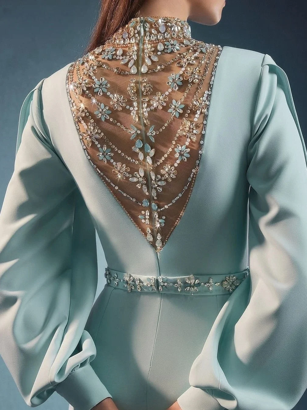 فساتين سهرة فاخرة مطرزة بأكمام طويلة مناسبة مخصصة للحفلات الراقصة الرعوية للجنسين جيرسي ريترو دبي السعودية العربية حسب الطلب