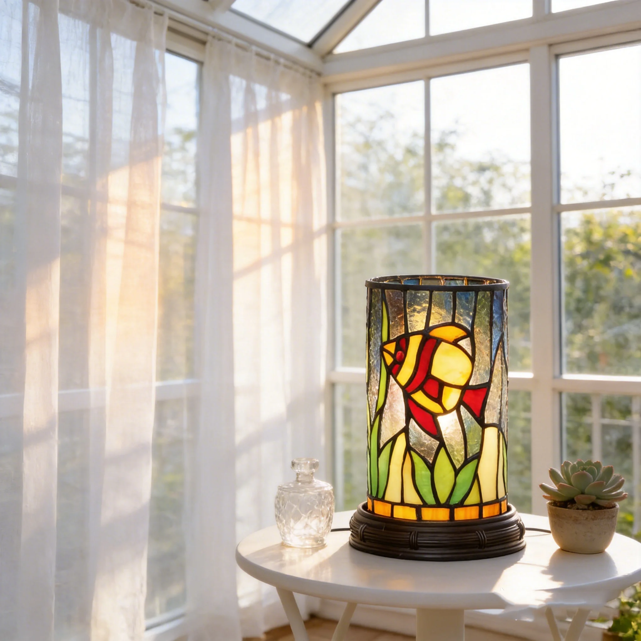 Ocean Clownfish Night Light, Cute stained glass Lamp, Kids' Bedroom Ocean-themed restaurant Decor lights, Gift for Children