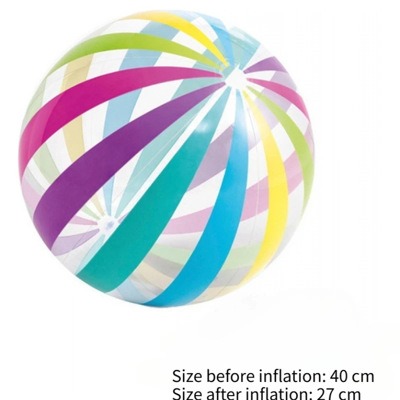 1 個 15.35 インチ/40 センチメートルインフレータブルビーチボールカラフルなストライプ透明プールおもちゃ水遊び夏のパーティー屋外ビーチゲーム