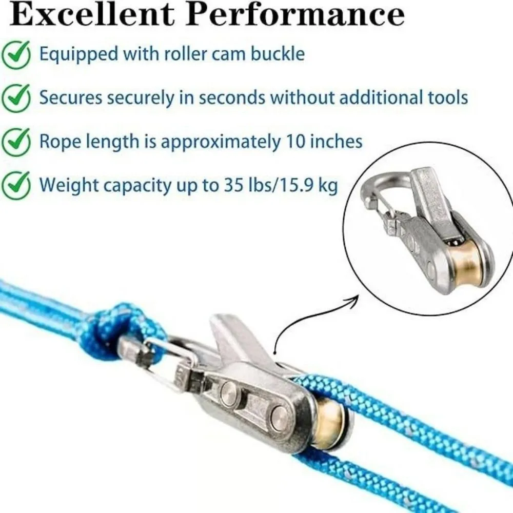 with Roller Tensioner Heavy-Duty Rope Tying Tool Metal Multi-functional Retractable Buckle Stretcher