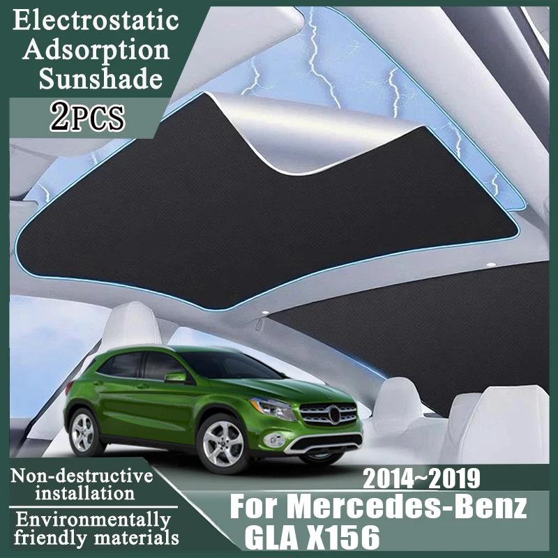 

Car Split Roof Sunshade For Mercedes-Benz GLA X156 2014~2019 Electrostatic Accessories Adsorption Sun Protection Skylight Covers