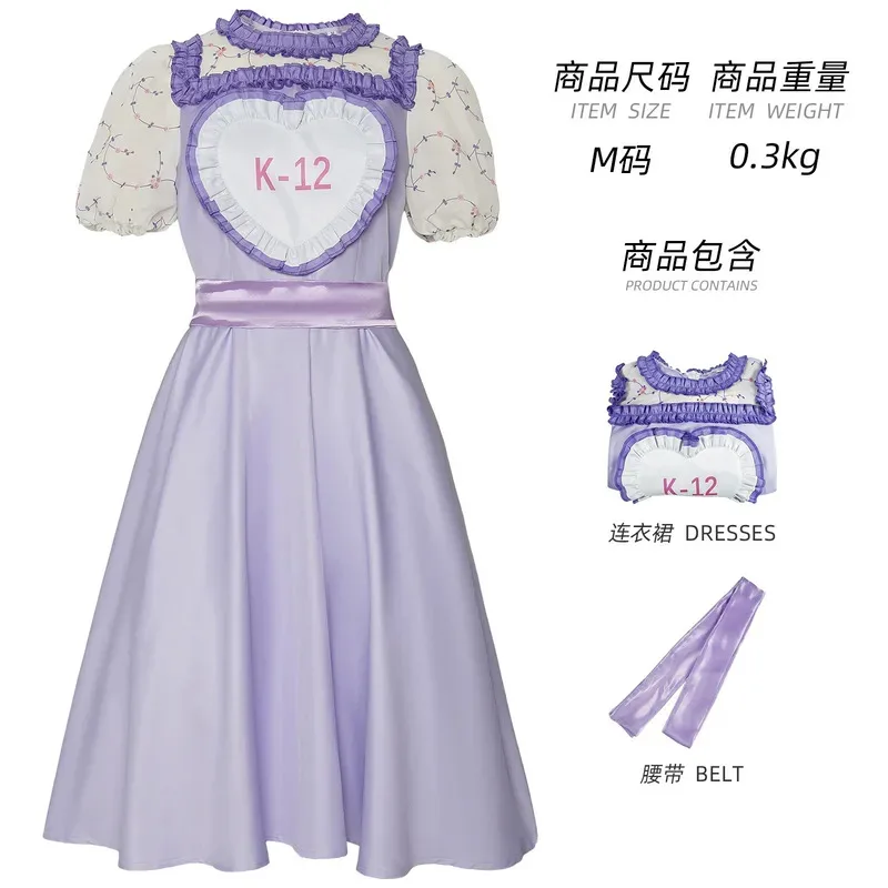 Filme K-12 vestido melanie martinez crianças cosplay traje k12 rosa roxo vestido meninas roupa fantasia festa de aniversário de halloween roupas