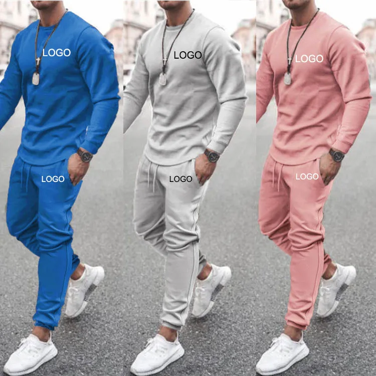 

New Training Wear Men Plain Track Sweat Jogging Jogger Suit Set Custom Blank Tracksuit Sweatsuit Men 2 Two Piece Pants Set
