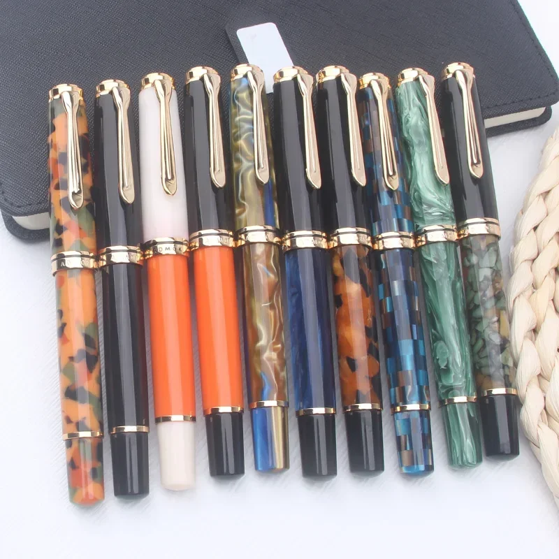 New New ADMOK M800 Smooth Resin Rollerball Pen with Schneider Gel Black Ink Luxury Writing Ball Pen Students Writing Gift Stati