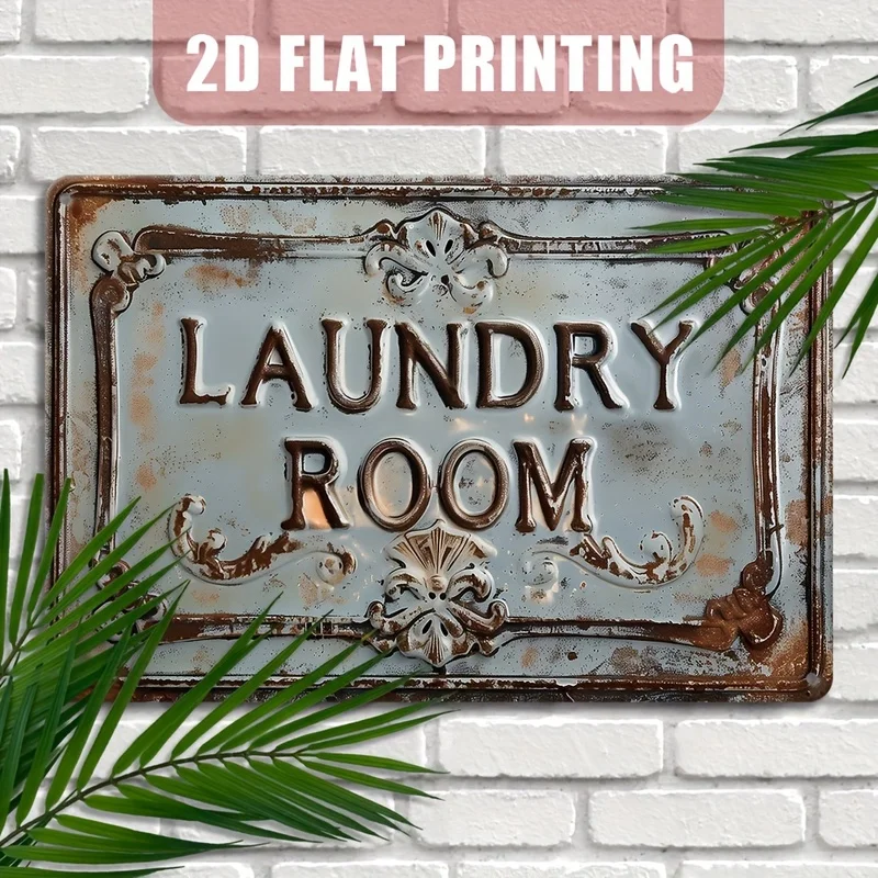 2D Flat, Rustic Vintage Laundry Room Sign, Exquisite Design - Perfect for Farmhouse Decor, Bedroom And Porch, Laundry Room Addit