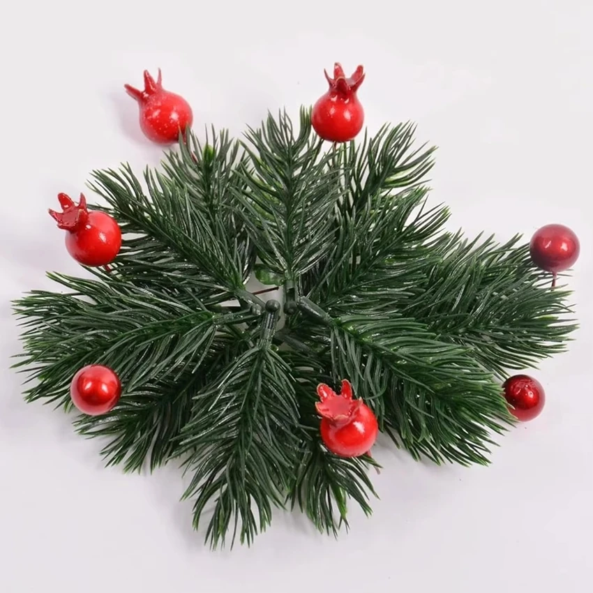 

10Pcs Artificial Plants Plastic Pine Needles Snowflake Scrapbooking Christmas Tree Home Sale Room Decor Gifts Box Filler Wreaths