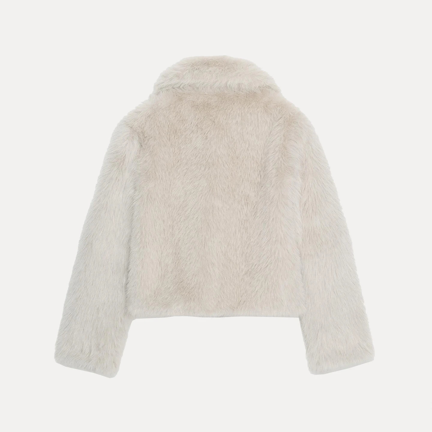 Cerniera effetto pelliccia sintetica da donna ort Jaet Autunno 2025 New Sle European Stand Fit Cappotto da donna Lungo colletto rovesciato