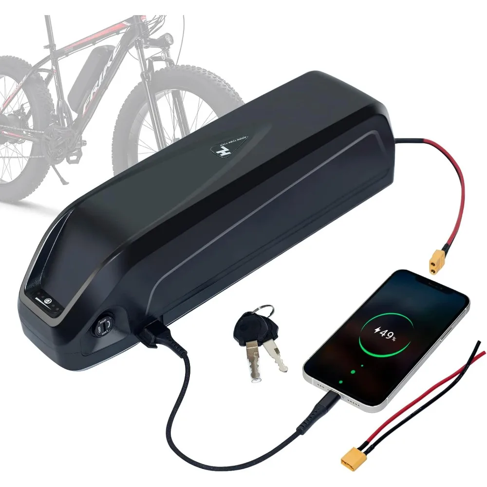 

48V Ebike Battery 15Ah 48V Lithium Battery with 2A Charger, XT60 Connector and BMS for 250-1000W Electric Bicycles Motor/Ebike