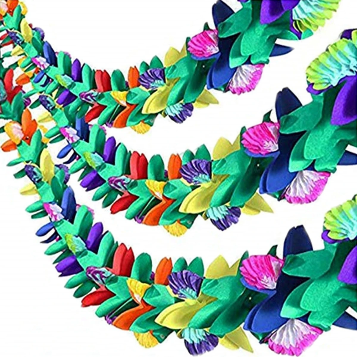 3M Hawaiian 3D Hexagon Paper Garland, Tropical Luau Party Rainbow Decorations for Wedding Birthday Backdrop