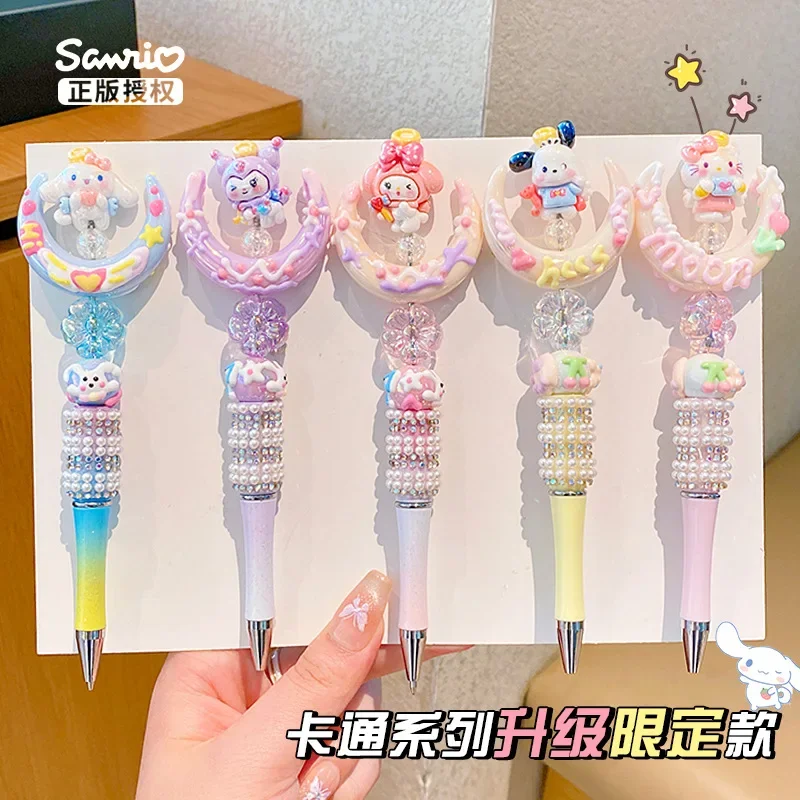 kawaii Sanrio crystal sparkling diamond rotating gel pen black cute girl dream cinnamoroll my melody Melody bead pen kuromi