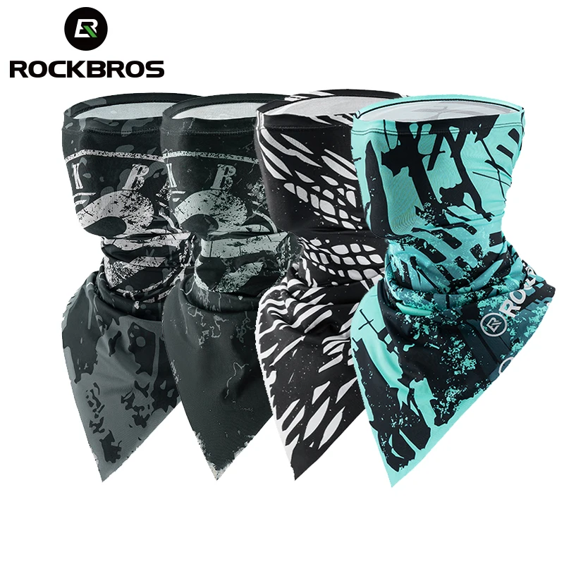 ROCKBROS Summer Cycling Bandana UV Protection Face Mask Breathable Cool Ice Fabric Scarf Outdoor Sports Neck Scarf Bicycle Mask