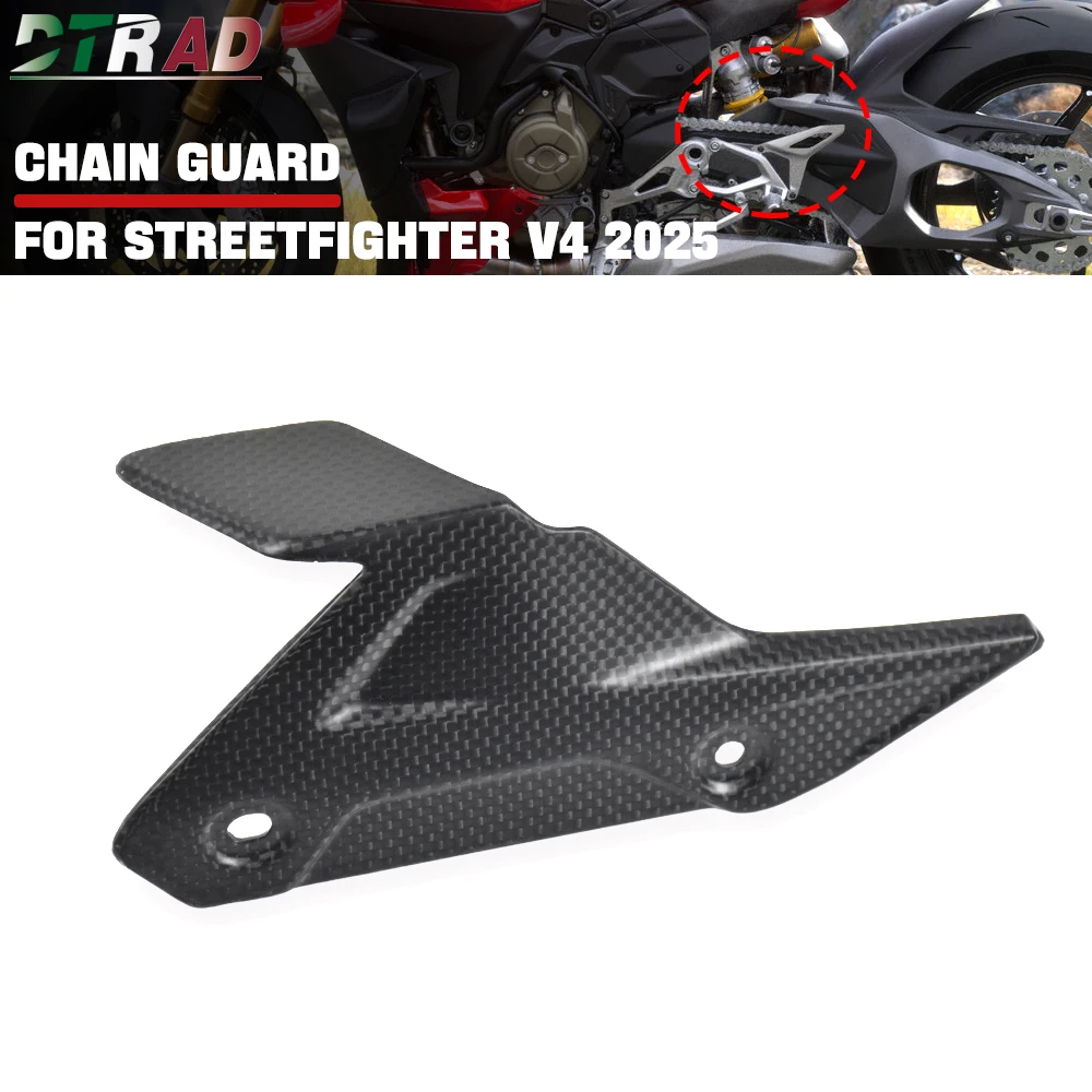 

For DUCATI Streetfighter V4 V4S 2025+ Accessories Carbon Fiber Left Chain Guards Cover Protection Fairings Motorcycle Modified