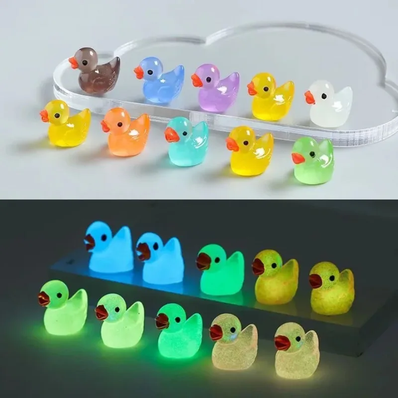 مضيئة البطة الصغيرة موس Microlandscape مصغرة بطة التماثيل الجنية حديقة الوصول ديكور المنزل توهج في الظلام