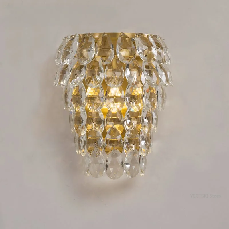 Water droplet crystal wall lamp, simple and modern living room, bedroom, bedside, bathroom