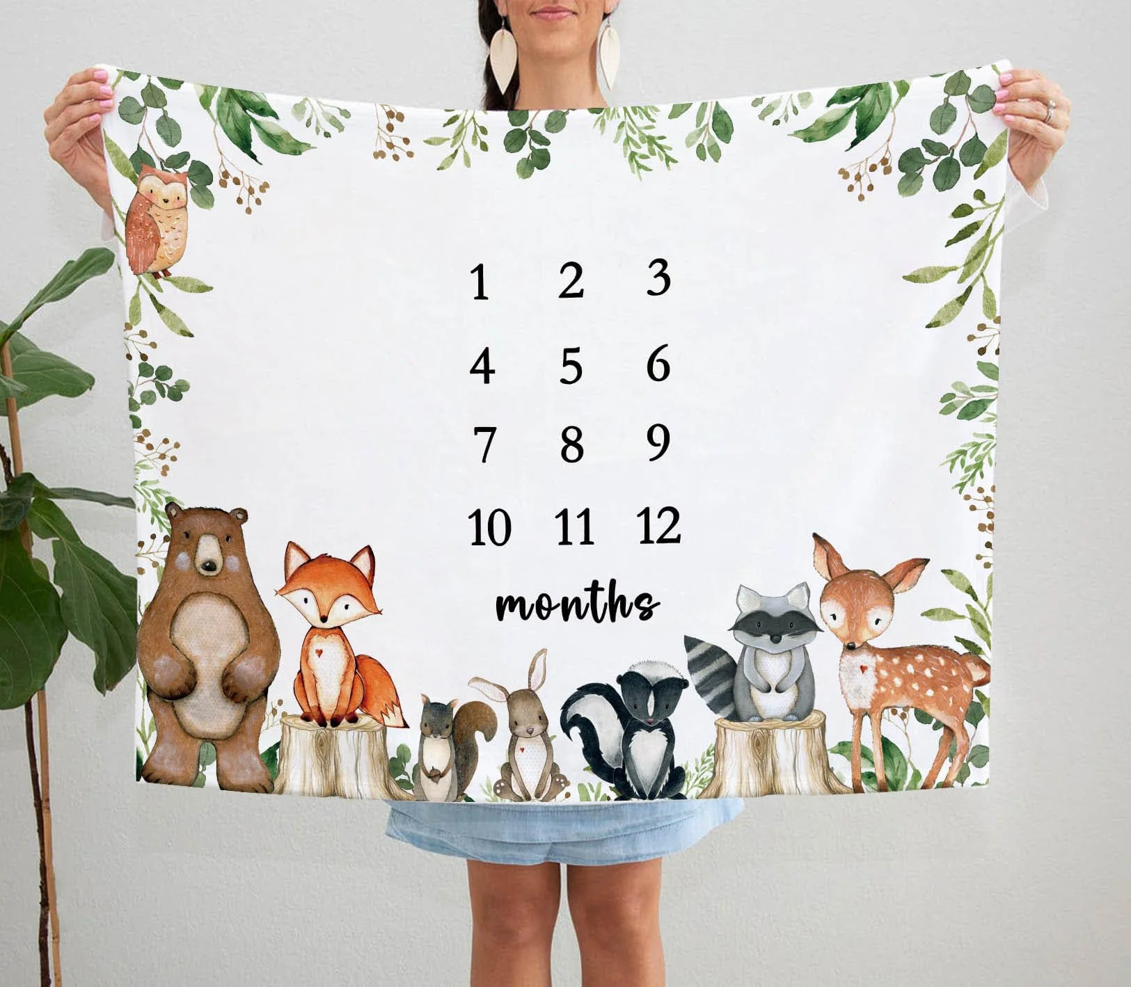 Couverture commémorative pour bébé VIKAMA Little Fresh Forest Animal, fond de photographie pour bébé, cadeau de naissance, souvenir