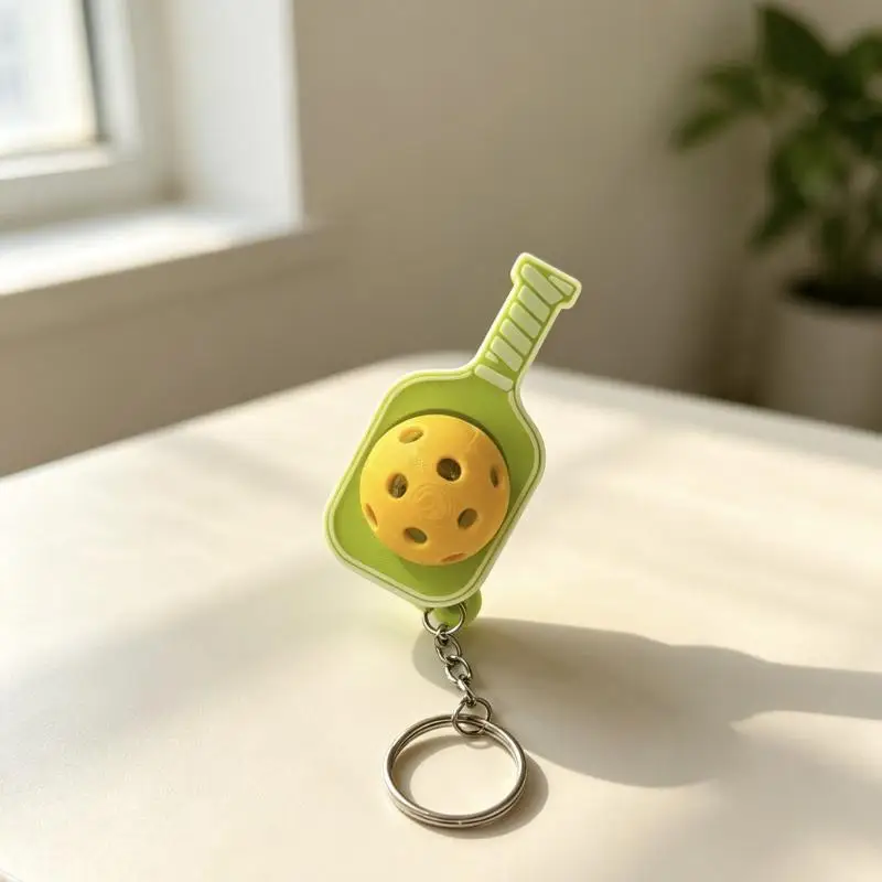 Mini-Pickleball-Schläger-Schlüsselanhänger, 4 Stile, niedliches Ornament, tragbarer Rucksackanhänger, Geschenk für Pickleball-Liebhaber – Detail 4