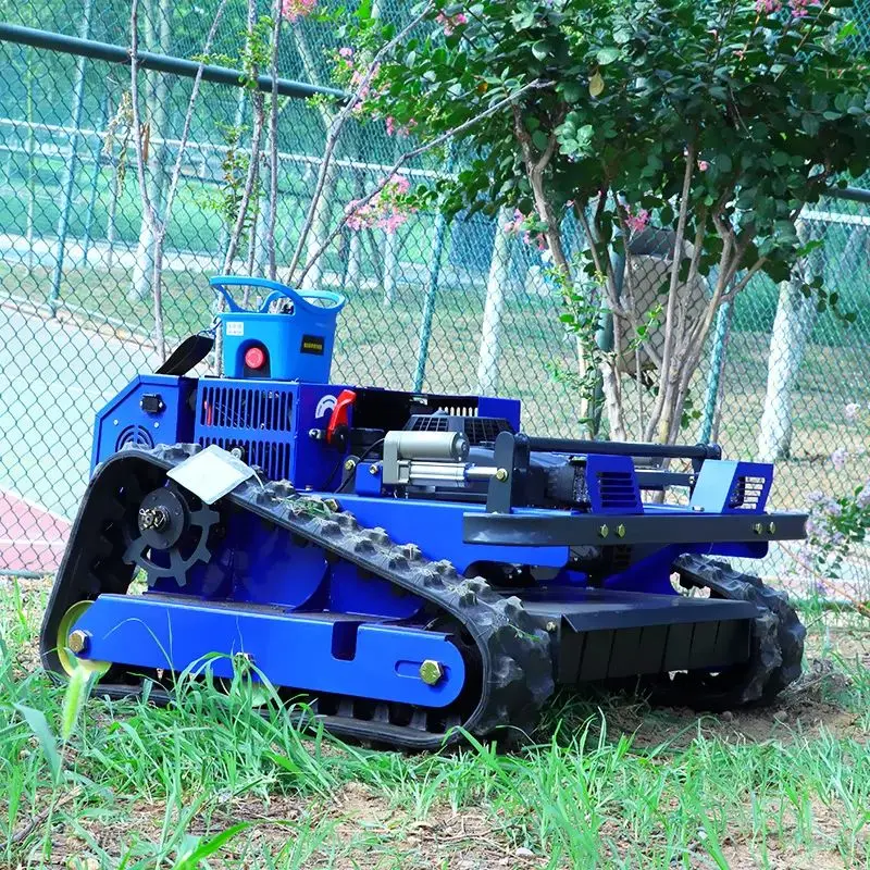 

Customized home garden intelligent lawn mower track type 360 degree rotating remote control weeding machine