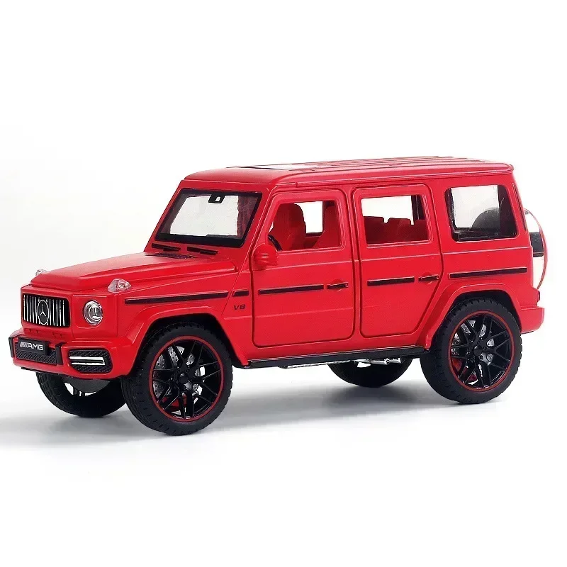 Mercedes Benz-Benz Diecast Modelo de carro de liga metálica, carro off-road G63, som e luz, coleção pull back, presentes de brinquedo para crianças, 1:22