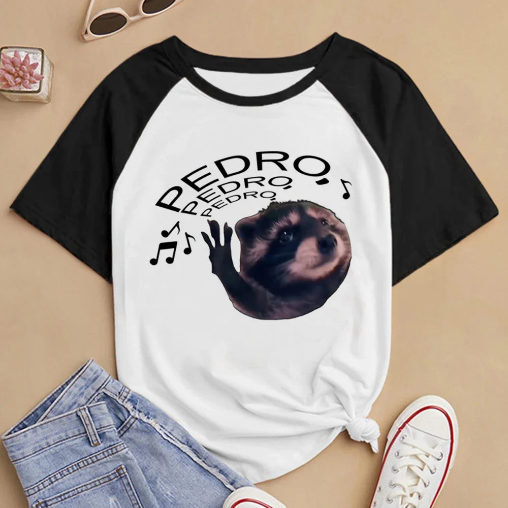 

Pedro Raccoon Tee women harajuku t-shirts girl funny graphic Japanese clothing