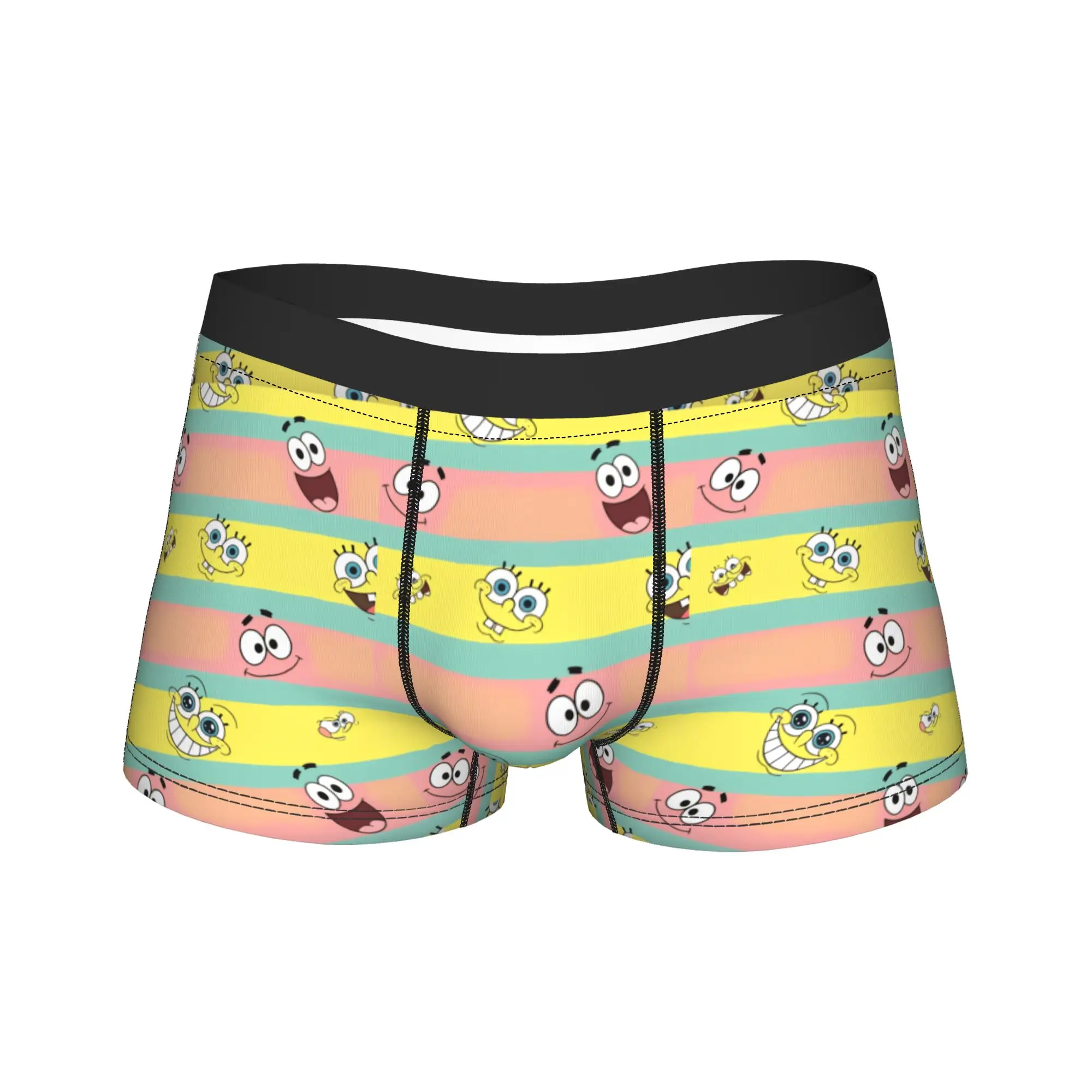 Spongebobed Cartoon  Trunk  3D Pouch Underwear High Quality Print Shorts Briefs Sexy Soft Men Underpants Plus Size 2XL