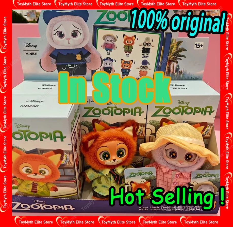 En Stock, caja ciega Original MINISO Judy Nick, caja ciega esmaltada, la serie FILM REVO de JUDY HOPP, figura de acción, modelo coleccionable