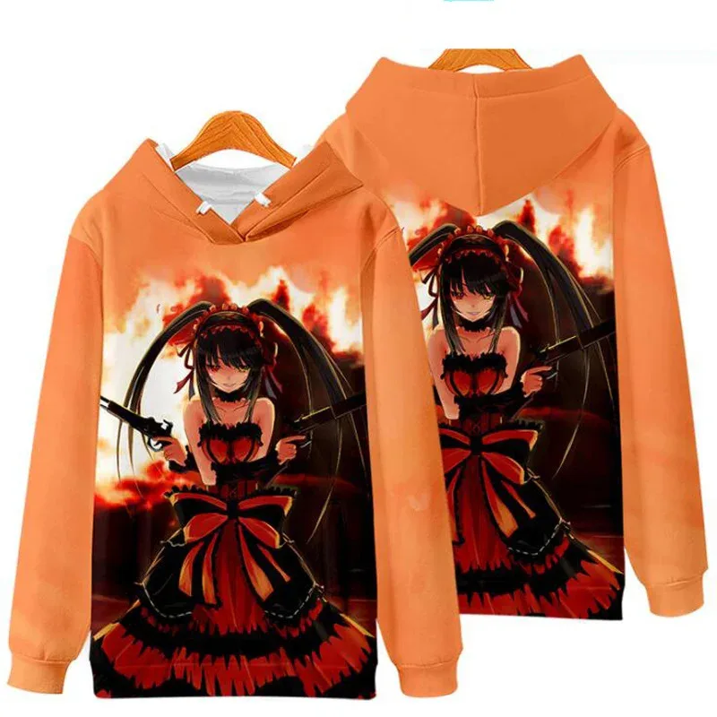 2025 11 Japan Anime Date A Live Girl Tokisaki Kurumi Nightmare 3D Stampa Felpa da uomo Felpe con cappuccio Harajuku Abbigliamento uomo