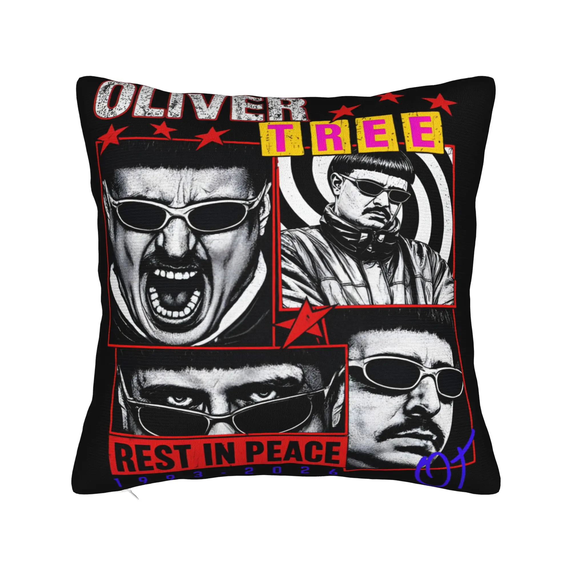 Pillow Cover Oliver Tree Rest In Peace 1993 to 2026 Memorial RIP  Vintage Pillow Case For Sofa Car Home Decor Pillowcases