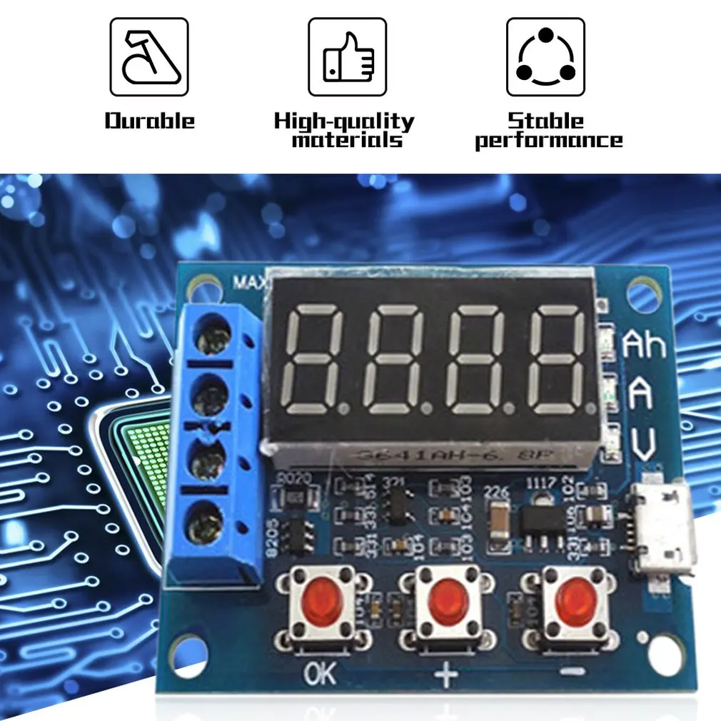 

LED Digital Power Battery Capacity Tester Module Li-ion Lithium 18650 External Load Battery Discharge Testing Analyzer Board