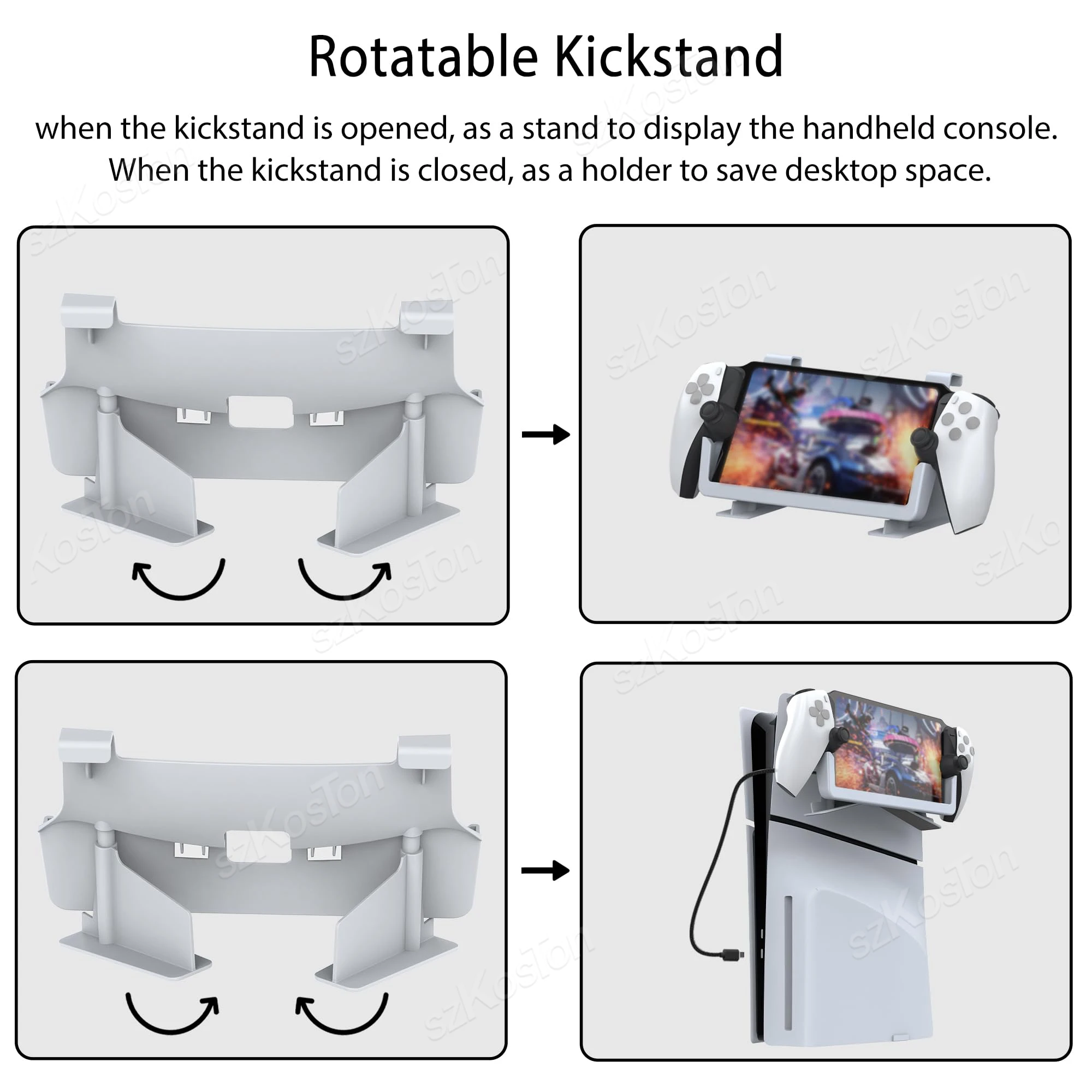 Side Hanger for PlayStation Portal Games Console for PS5 Host Side Hook Desktop Holder for PS Portal Remote Player Accessories