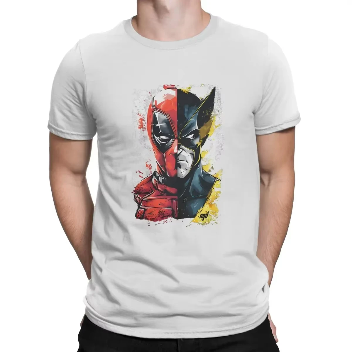 The Mutant Team T-Shirts Men Marvel Deadpool And Wolverine Crazy Tee Shirt Crew Neck Short Sleeve cotton T Shirts Adult Clothing