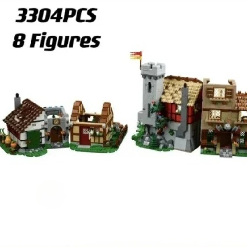 

3304PCS Medieval Town Square Building Blocks Compatible 10332 Bricks European Architecture Creative Kids Adults Toys Gifts