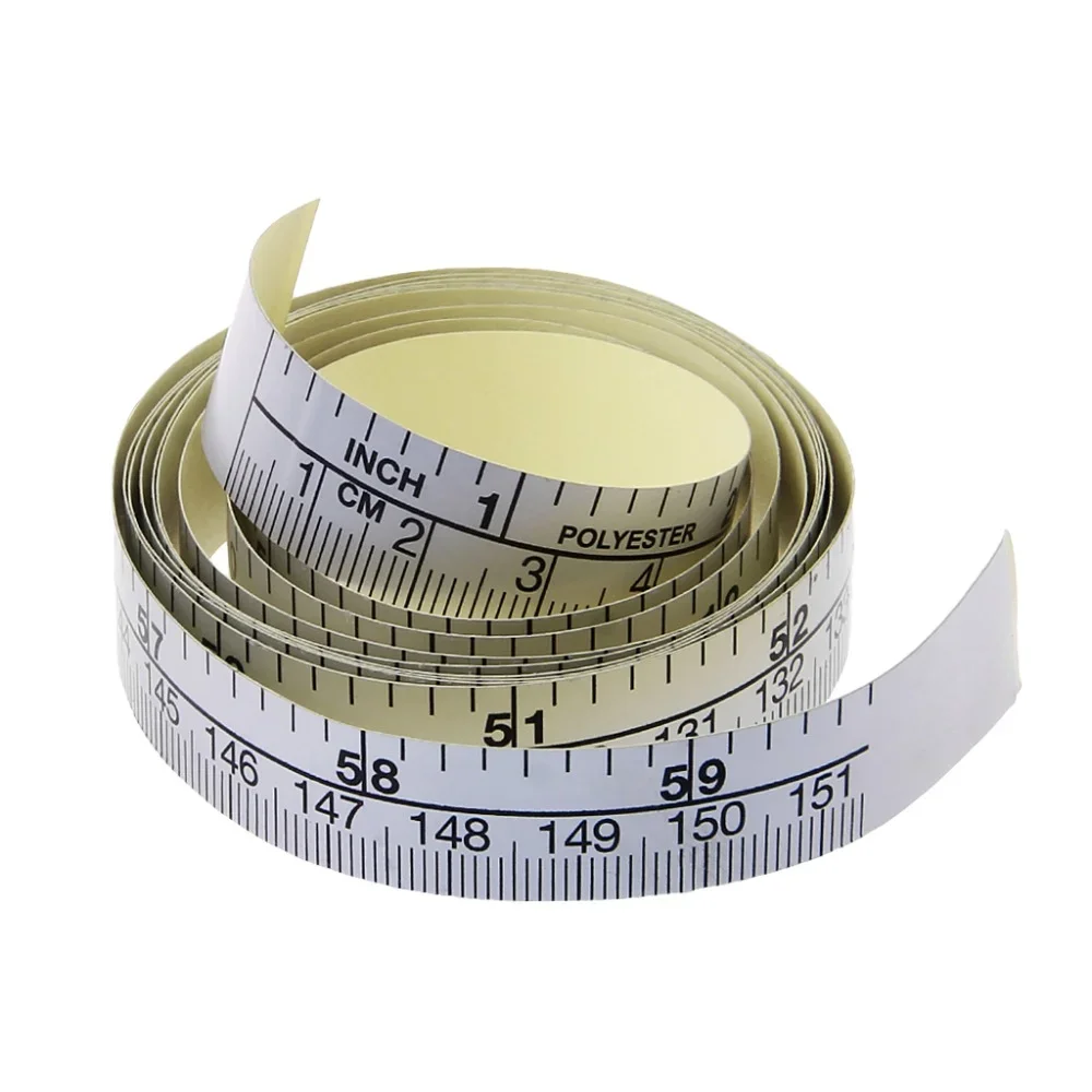 2pcs 150cm 59.45inch Self Adhesive Metric Measure Tape Vinyl Ruler For Sewing Machine Sticker