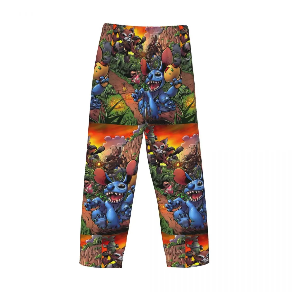 Custom Cartoon Stitch Pajama Pants for Men Sleepwear Lounge Sleep Bottoms Stretch with Pockets