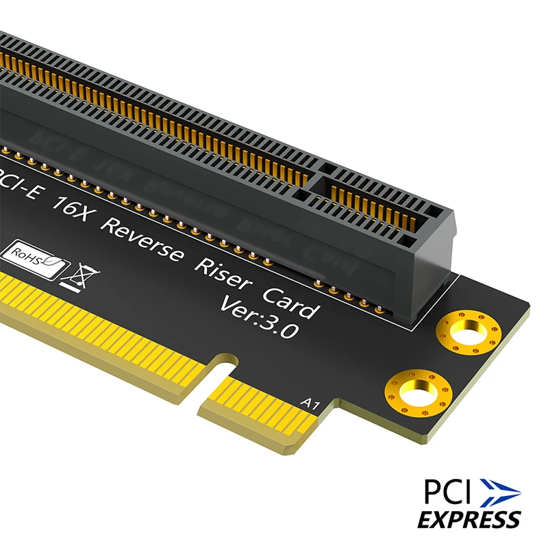 PCIE 라이저 카드, PCI 익스프레스 X16 ~ X16 수-암 확장 카드, PCI-E 3.0 16X 90 도 리버스 라이저 보드, 2U 컴퓨터용