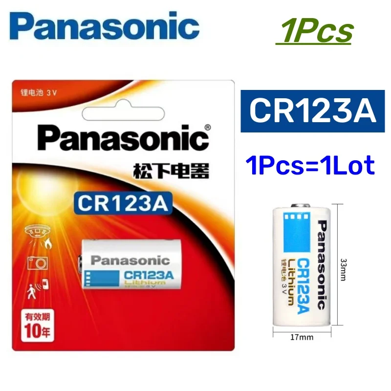 1-10Pcs Original Panasonic 123 Lithium 3V Arlo Camera Battery CR123A CR17345 DL123A EL123A 123A