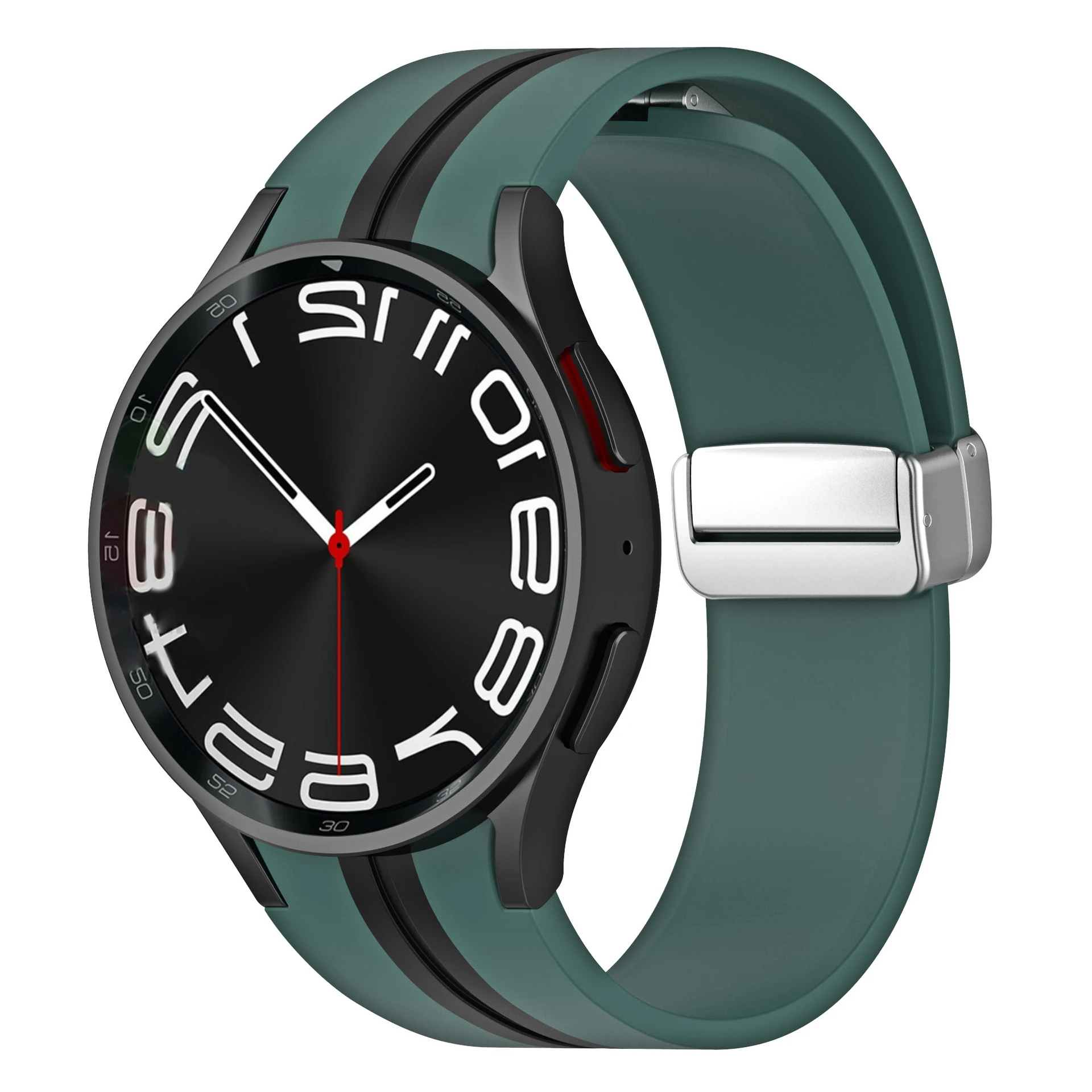 Ремешок силиконовый для Samsung Galaxy Watch 6 5 4 40 мм 44 мм 5 Pro 45 мм, магнитный браслет для часов 6 4 Classic 47 мм 43 мм 46 мм 42 мм