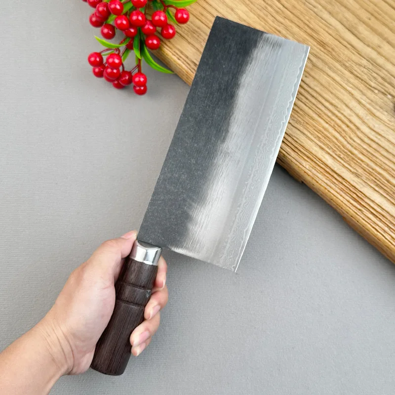 

8 Inch Slicing Knife Welding Damascus Steel Blade Wenge Handle Chef Slicing Vegetables Cleaver Meat Kitchen Knife China Messer